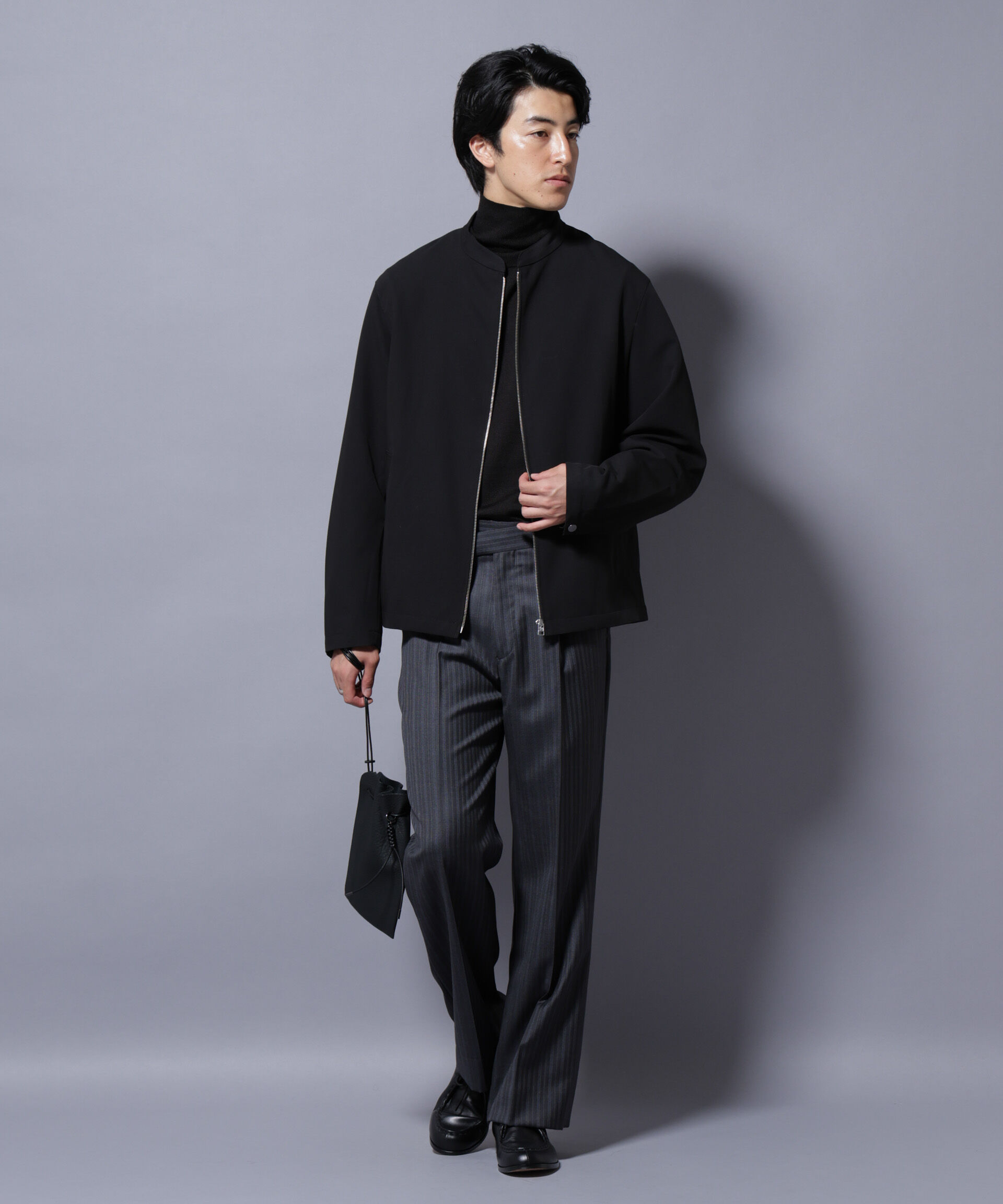 nano･universe「TR シングルライダースブルゾン」|ブルゾン・スタジャン|