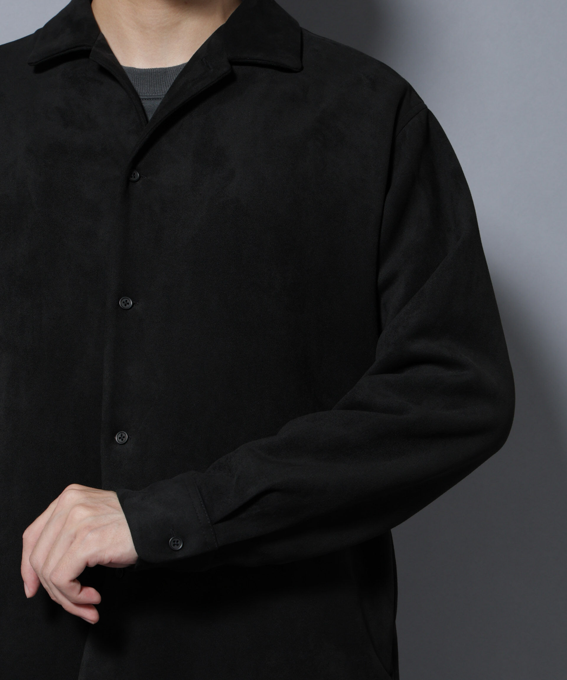 nano･universe「フェイクスエードシャツ 長袖」|シャツ・ブラウス|
