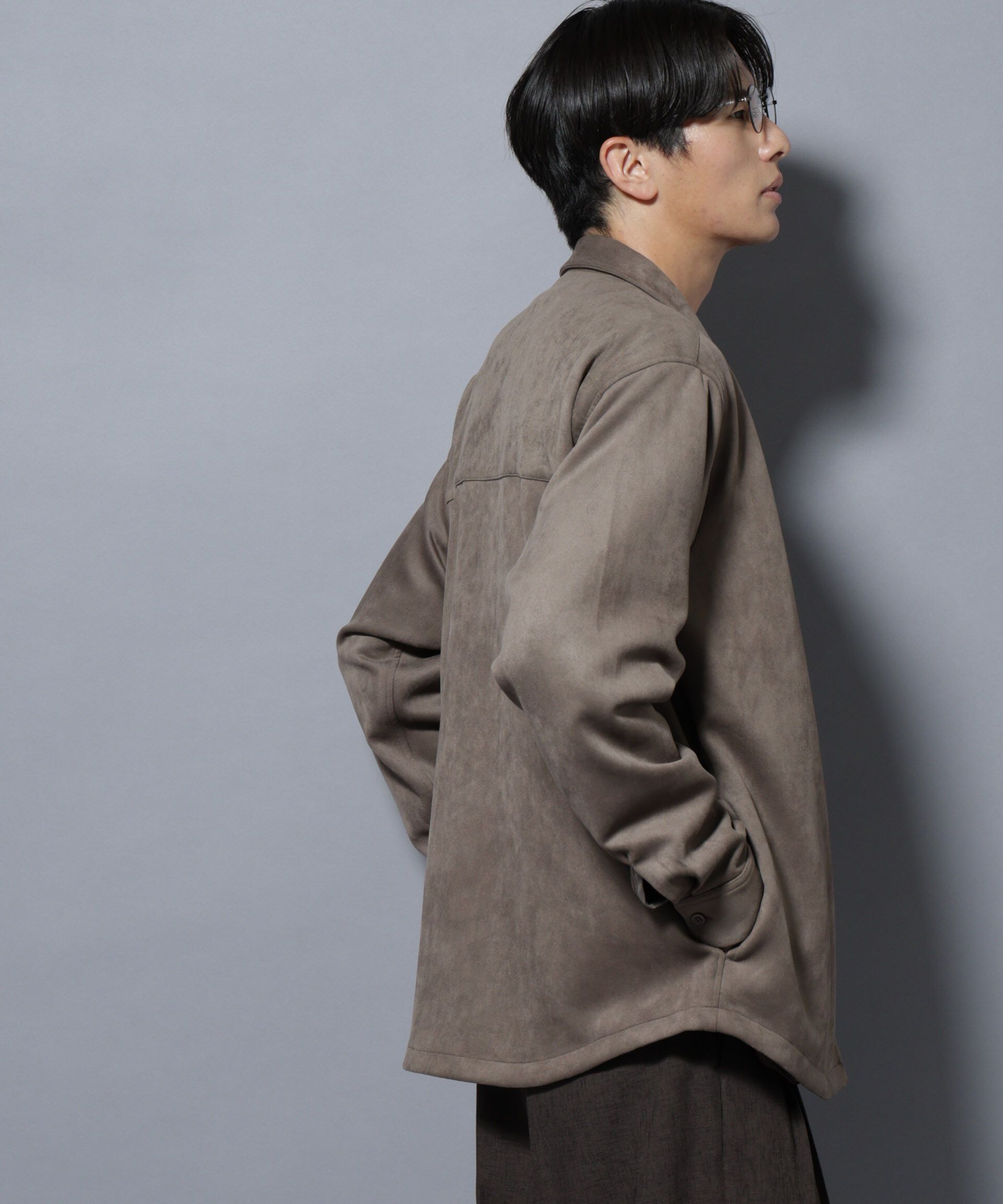 nano･universe「フェイクスエードシャツ 長袖」|シャツ・ブラウス|