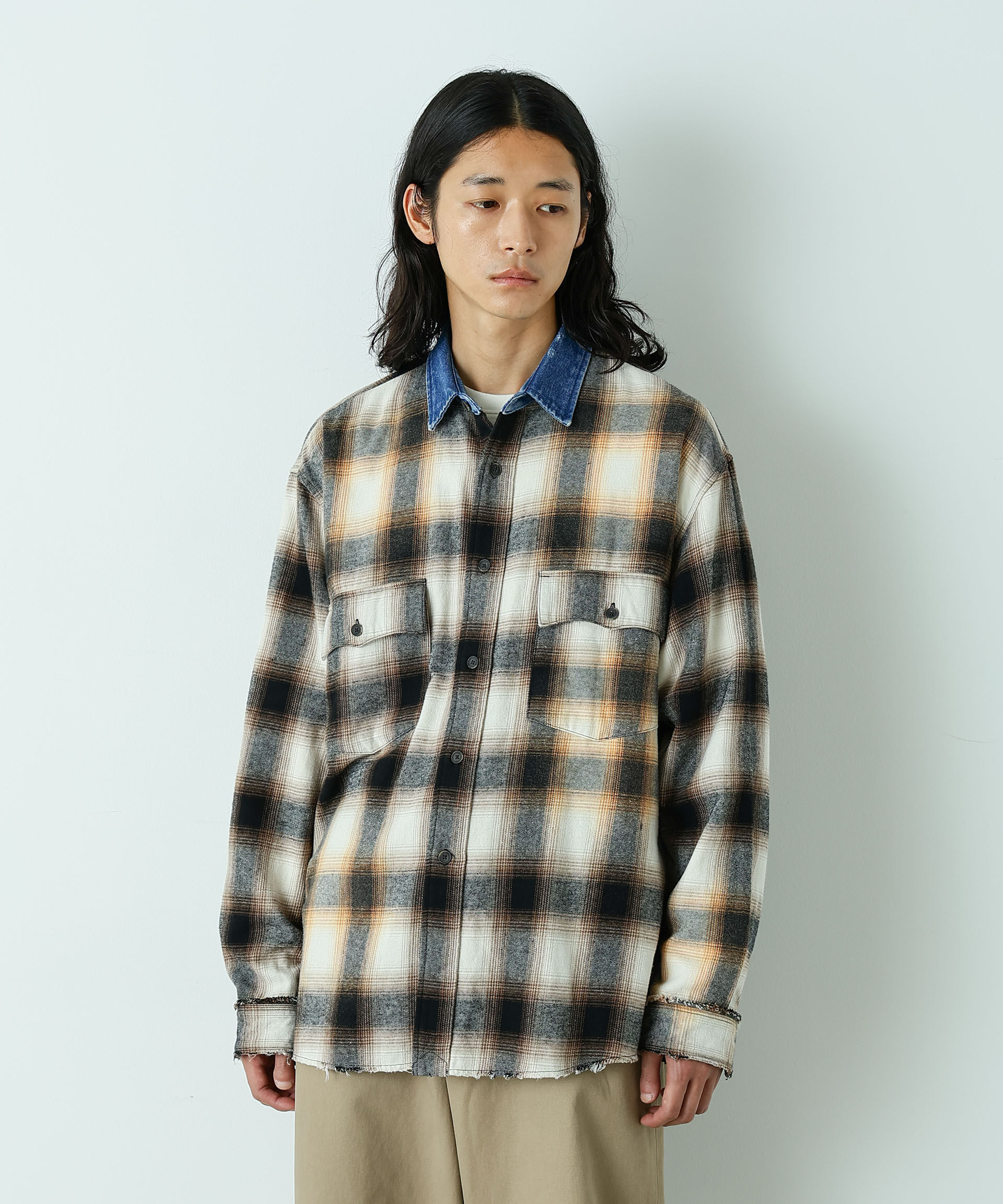 nano･universe「｢HOTEL PALACE｣ ヴィンテージライクオンブレチェックネルシャツ」|シャツ・ブラウス|