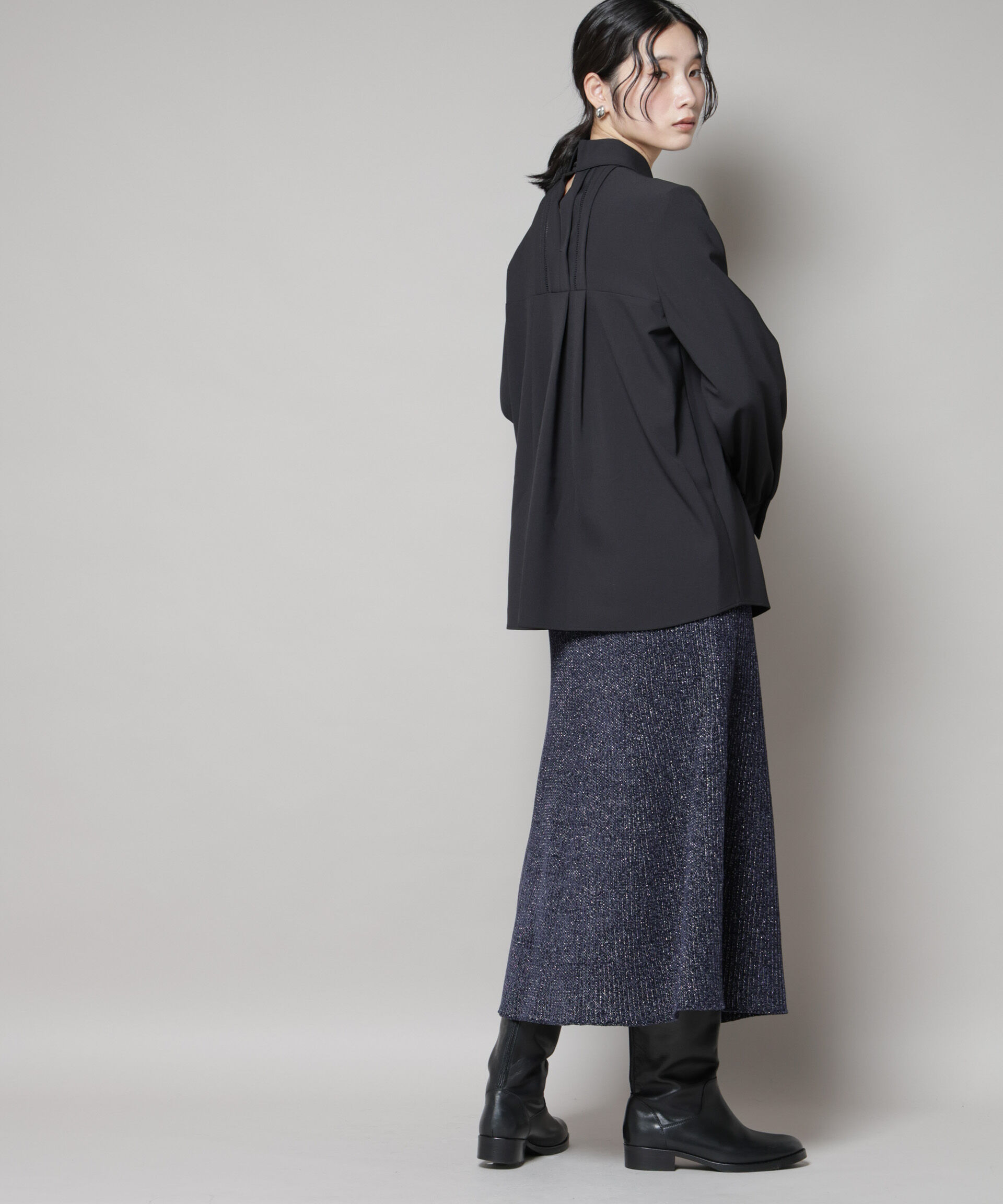 nano･universe「ラメモールワイドリブマーメイドニットスカート(セットアップ可)」|スカート|