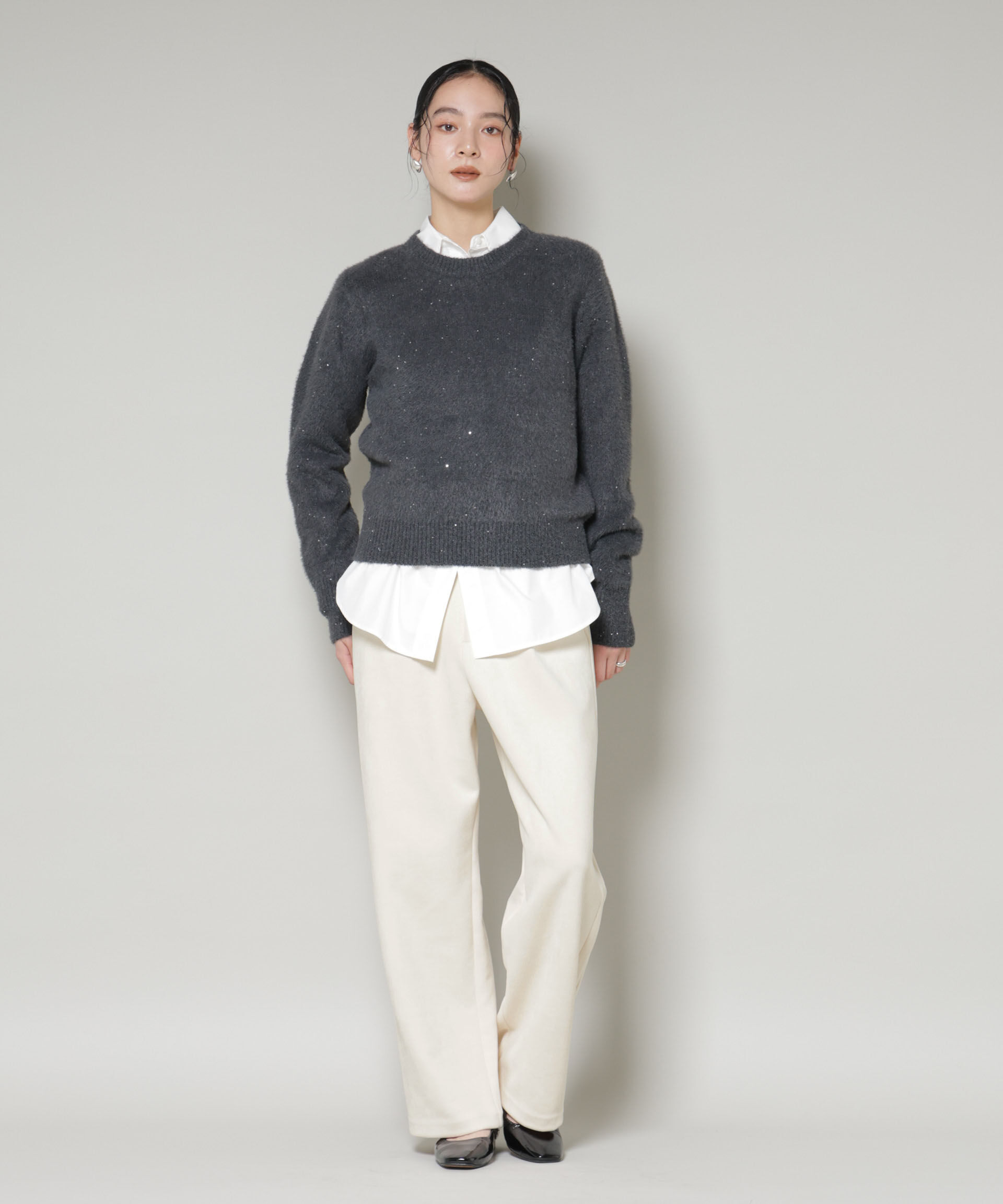 nano･universe「フェイクスエードタックパンツ」|チノ|