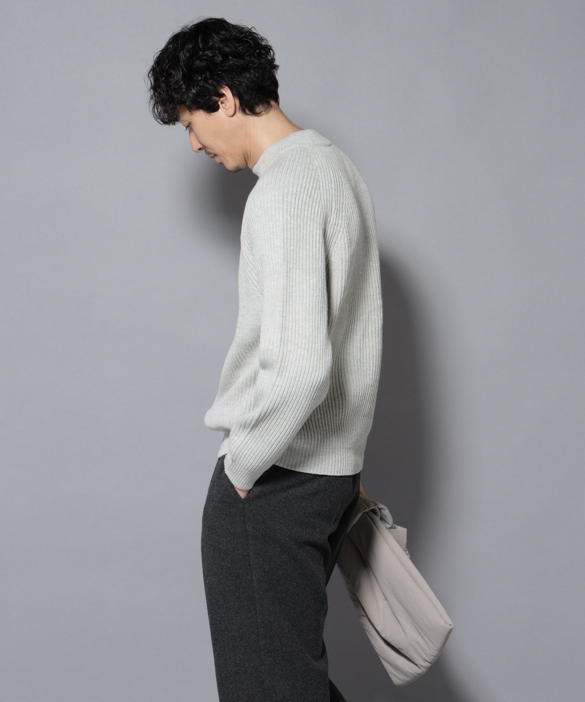 nano･universe「コットンMIXバルキーモックネックニット」|ニット・セーター|