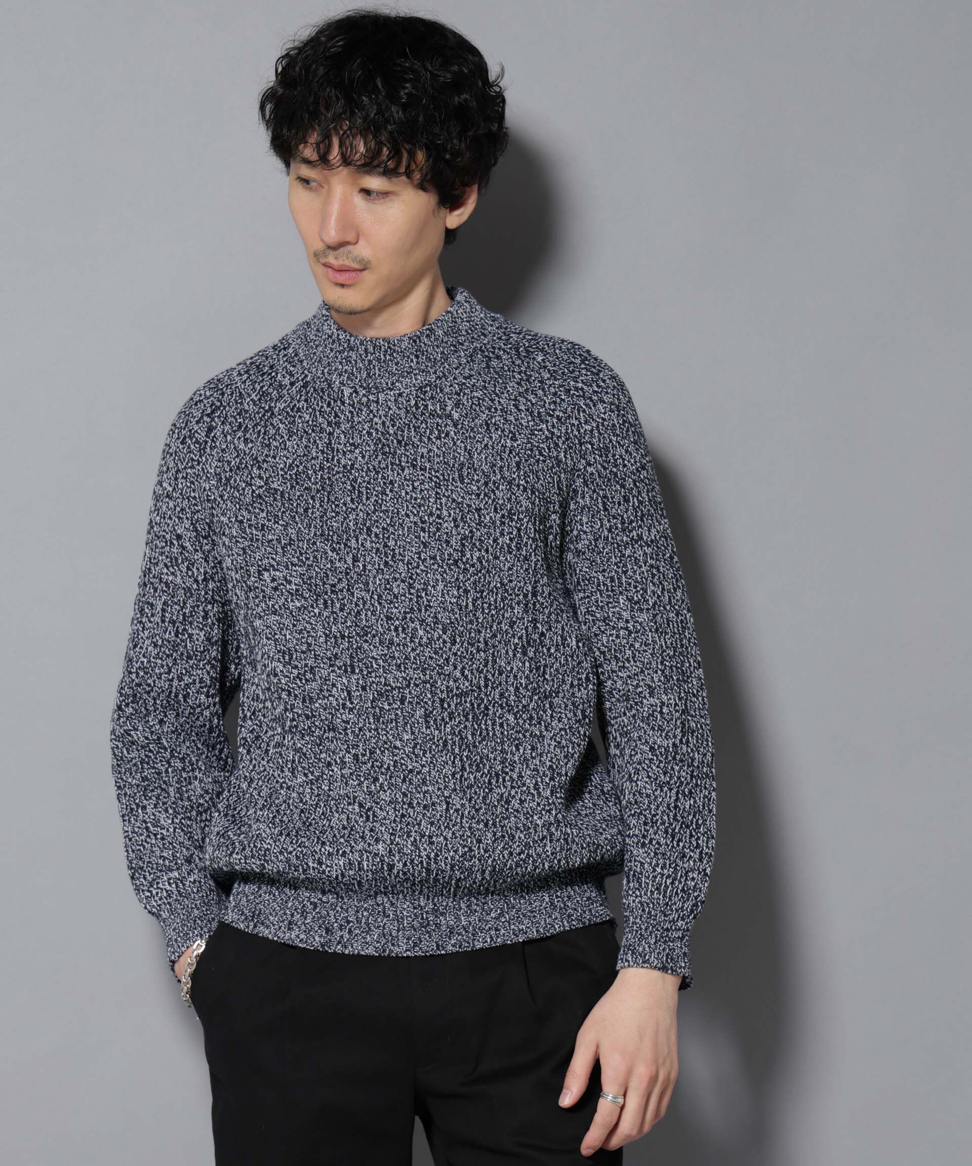 nano･universe「コットンMIXバルキーモックネックニット」|ニット・セーター|