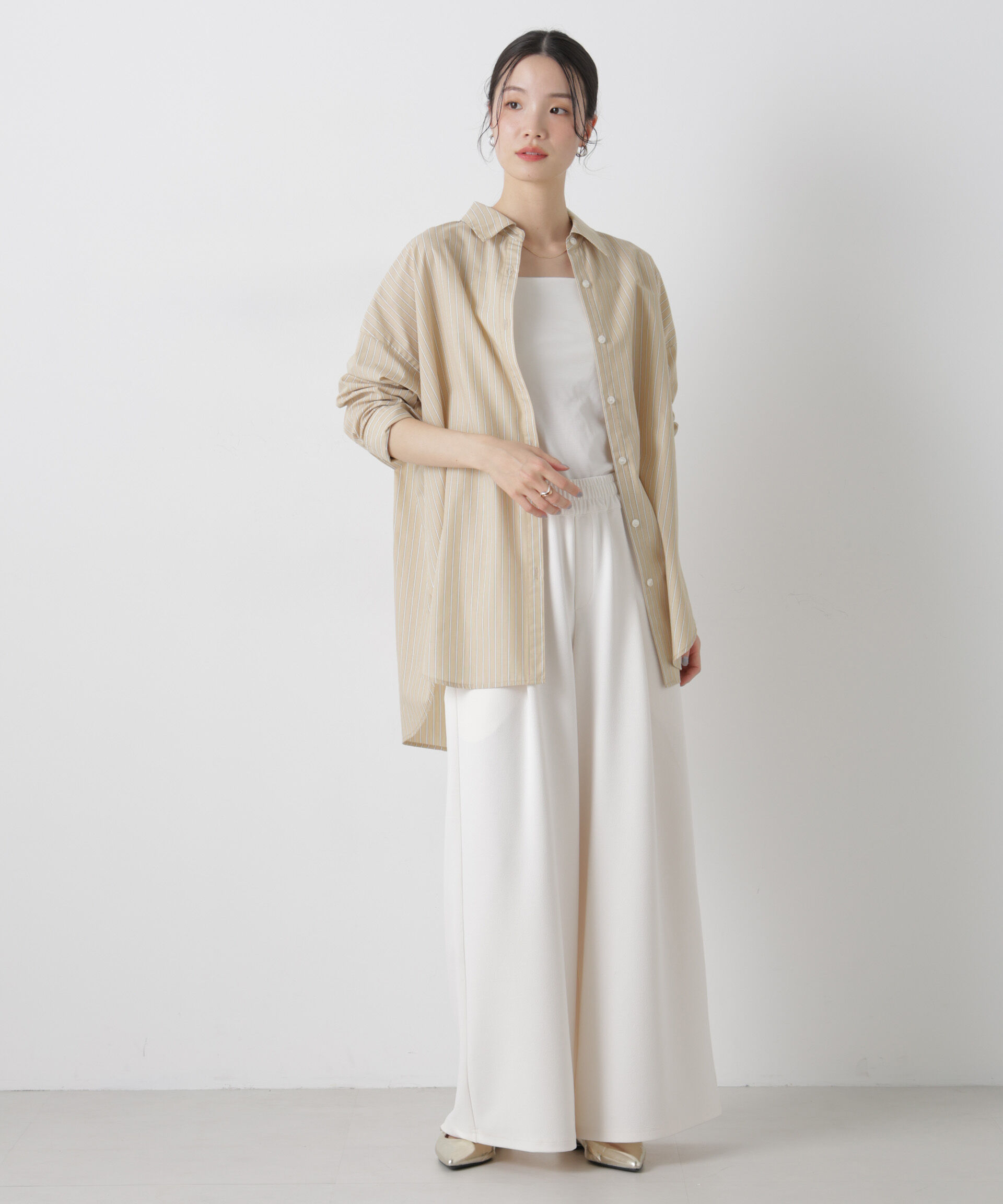 nano･universe「ブロードワイドシルエットストライプシャツ」|シャツ・ブラウス|