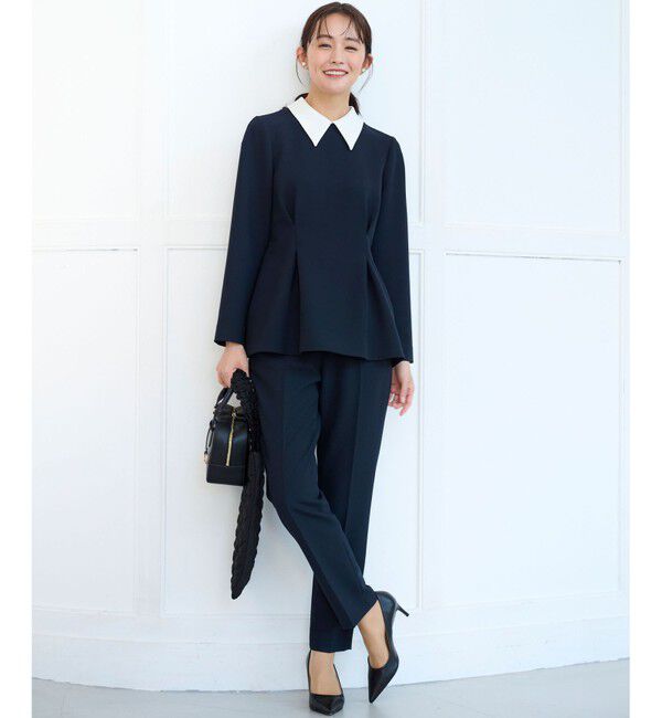 組曲「【KUMIKYOKU NAVY】コンフォータブルドレープ 襟付きブラウス」|シャツ・ブラウス|