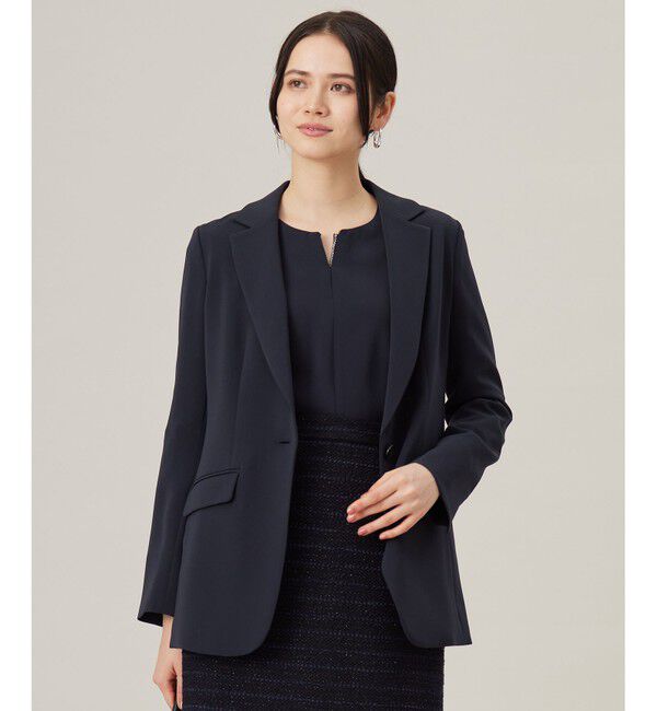自由区「【セットアップ対応・洗える】トリアセダブルクロステーラード ジャケット」|テーラードジャケット|ネイビー系
