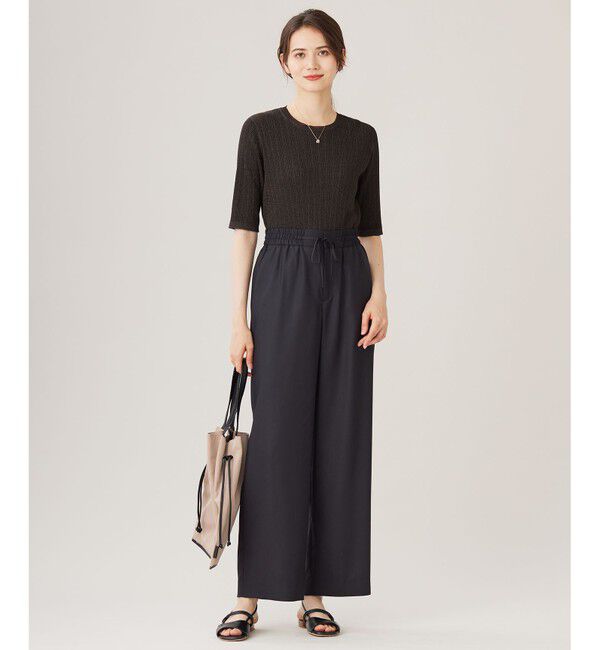 自由区「【カタログ掲載・アンサンブル対応・洗える】グリッターリブプルオーバー ニット」|ニット・セーター|