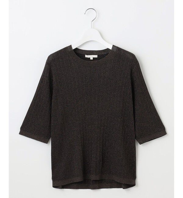 自由区「【カタログ掲載・アンサンブル対応・洗える】グリッターリブプルオーバー ニット」|ニット・セーター|