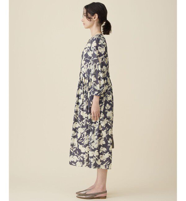 自由区「バイカラーフラワープリント ワンピース」|ワンピース|