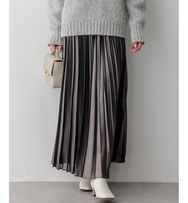 23区「ホイルプリントプリーツ スカート」|スカート|ﾀﾞｰｸﾌﾞ