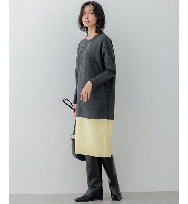 23区「【WEB&一部店舗限定カラーあり/洗える】ミラノリブ バイカラーニットワンピース」|ワンピース|