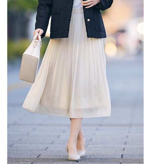 ANY SIS「【洗える】シャイニープリーツ スカート」|スカート|ベージュ