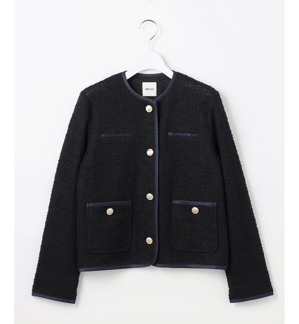 ANY SIS「ネップツイード ジャケット」|ノーカラージャケット|