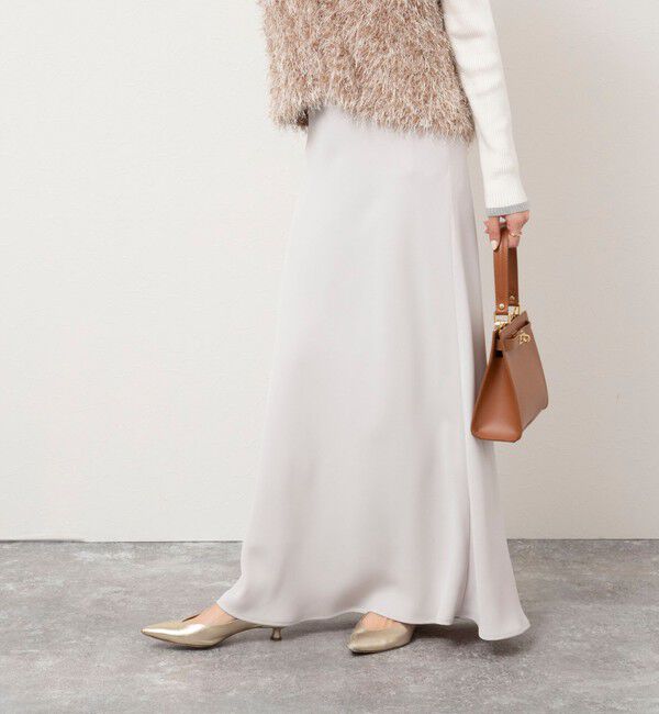 NOLLEY'S sophi「【追加】《オールシーズン対応》ウォッシャブルマットサテンナロースカート」|スカート|