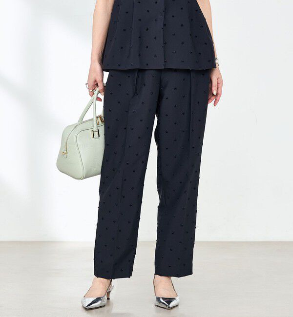 NOLLEY'S「《セットアップ対応》ウォッシャブルドットツッキリツータックテーパードパンツ」|その他|