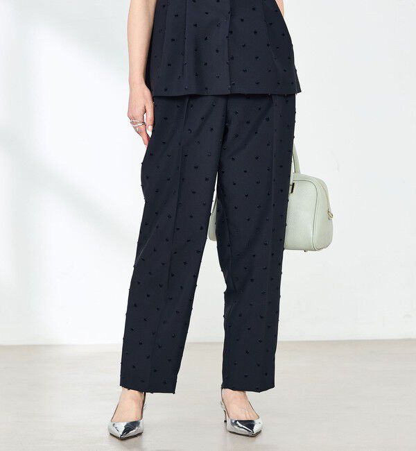 NOLLEY'S「《セットアップ対応》ウォッシャブルドットツッキリツータックテーパードパンツ」|その他|