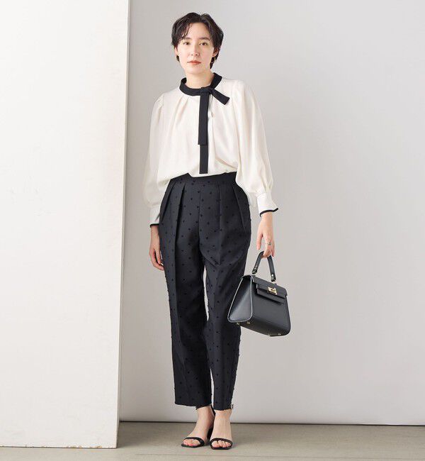 NOLLEY'S「《セットアップ対応》ウォッシャブルドットツッキリツータックテーパードパンツ」|その他|