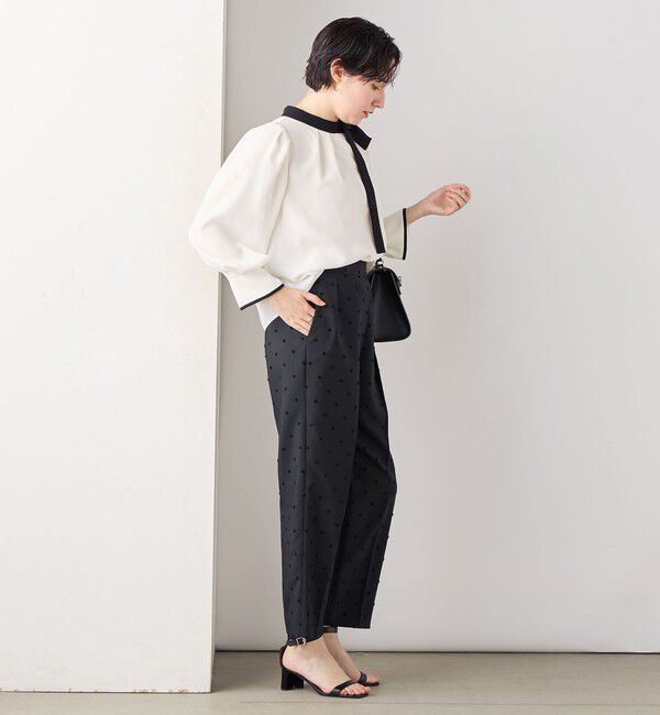 NOLLEY'S「《セットアップ対応》ウォッシャブルドットツッキリツータックテーパードパンツ」|その他|