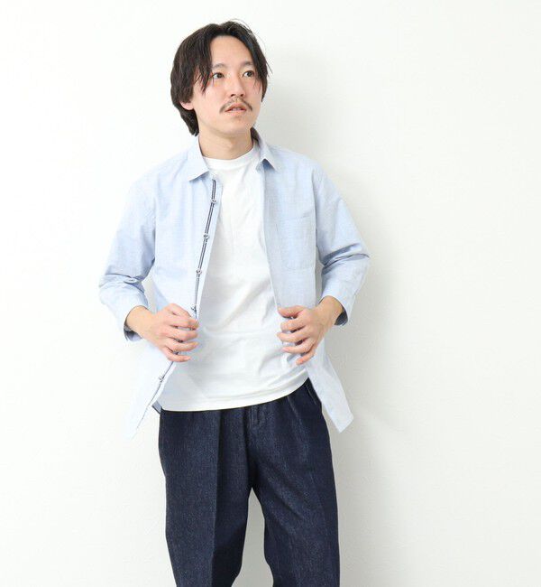 NOLLEY'S goodman「綿麻パラシュートボタン 7分袖シャツ 25SS」|シャツ・ブラウス|