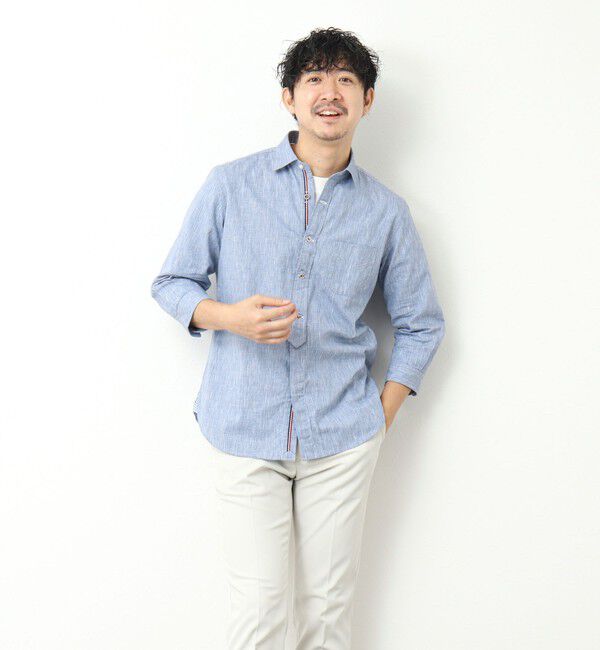 NOLLEY'S goodman「綿麻パラシュートボタン 7分袖シャツ 25SS」|シャツ・ブラウス|