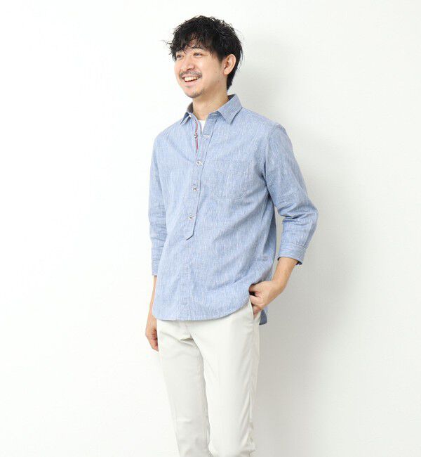 NOLLEY'S goodman「綿麻パラシュートボタン 7分袖シャツ 25SS」|シャツ・ブラウス|