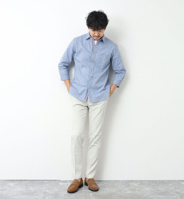 NOLLEY'S goodman「綿麻パラシュートボタン 7分袖シャツ 25SS」|シャツ・ブラウス|