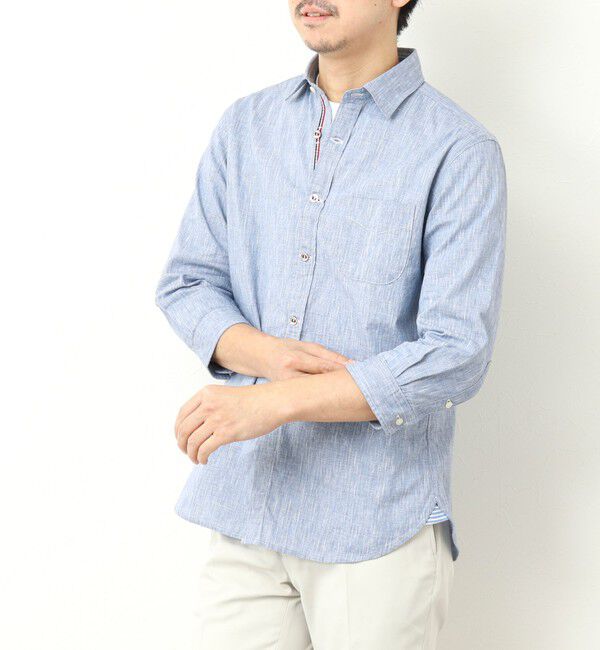 NOLLEY'S goodman「綿麻パラシュートボタン 7分袖シャツ 25SS」|シャツ・ブラウス|