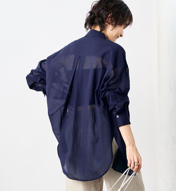 NOLLEY'S「◇【WEB限定】MY STANDARD シアーシャツ」|シャツ・ブラウス|ネイビー