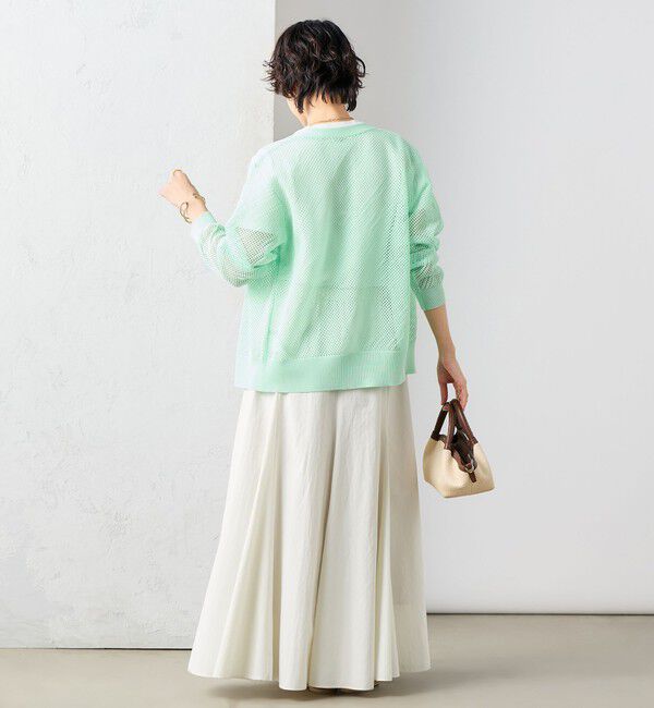 NOLLEY'S「《手洗い可能》メッシュ長袖Vネックカーディガン」|カーディガン|