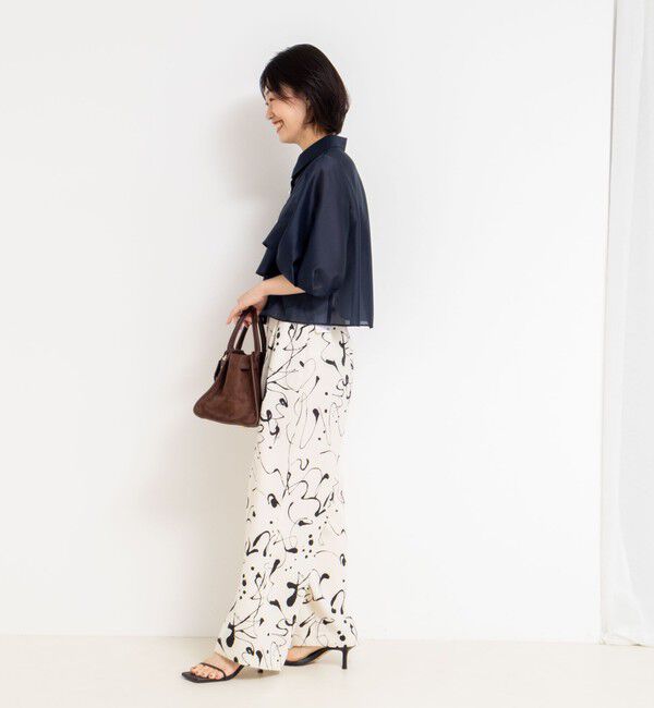 NOLLEY'S「シアーシルキーパール釦フリルブラウス」|シャツ・ブラウス|