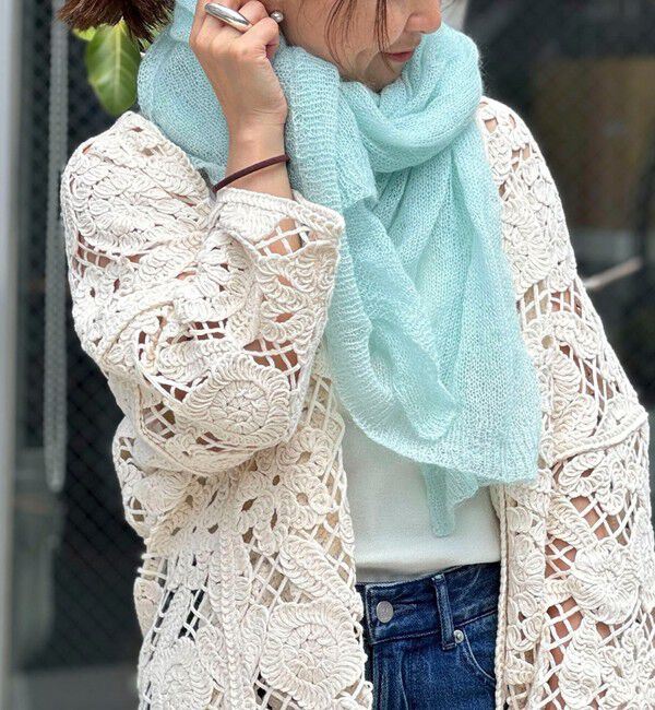 NOLLEY'S「ライトモヘヤストール」|ストール|ミントグリーン