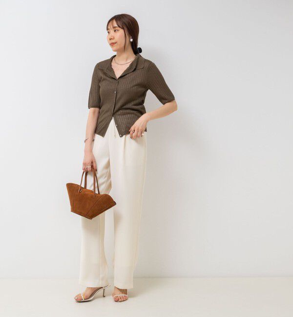 NOLLEY'S sophi「《セットアップ対応》ウォッシャブルダブルクロスサテンイージーワイドパンツ」|その他|