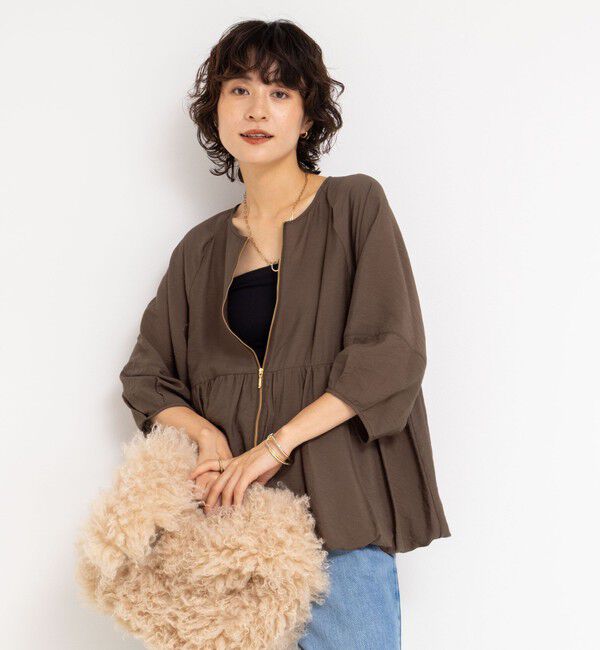 NOLLEY'S「ペプラムバルーンライトブルゾン」|ブルゾン・スタジャン|