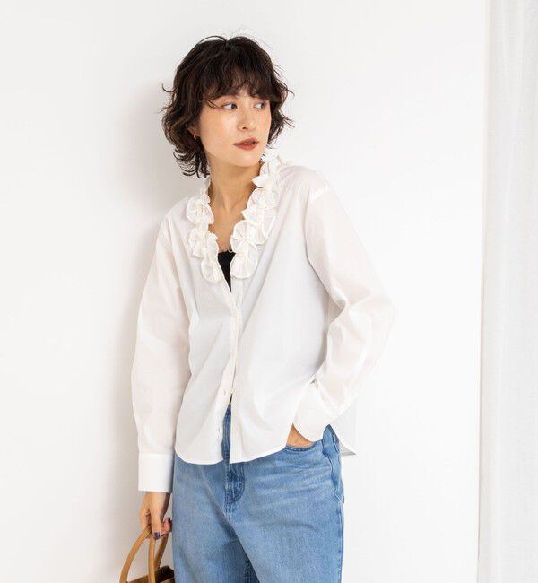 NOLLEY'S「Vネックタックギャザーパーツブラウス」|シャツ・ブラウス|