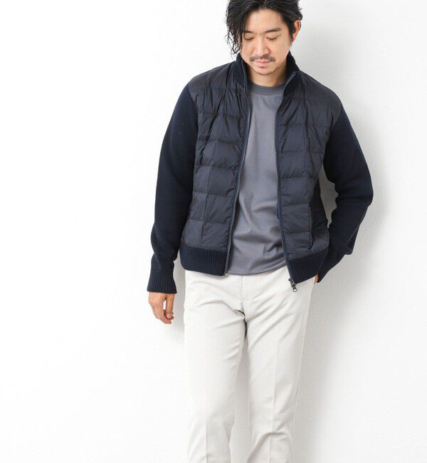 NOLLEY'S goodman「【TAION/タイオン】別注HI NECK DOWN JKT WITH SLEEVE KNIT 25AW」|ブルゾン・スタジャン|