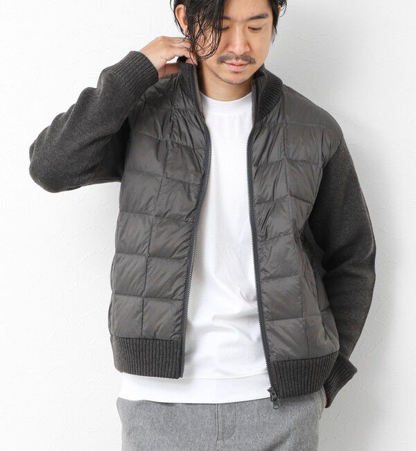 NOLLEY'S goodman「【TAION/タイオン】別注HI NECK DOWN JKT WITH SLEEVE KNIT 25AW」|ブルゾン・スタジャン|