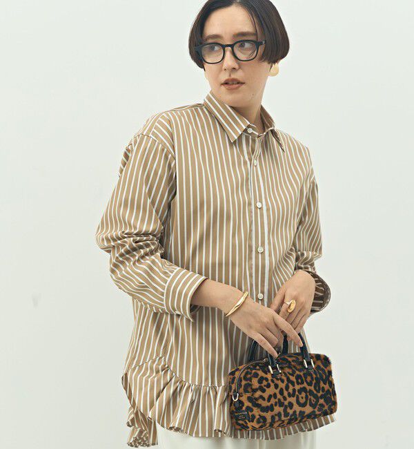 Rie Miller「ウォッシャブル裾フリルレギュラーカラーシャツ」|シャツ・ブラウス|