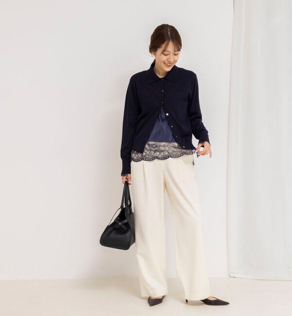 NOLLEY'S「《手洗い可能》16Gマレー襟付きカーディガン」|カーディガン|