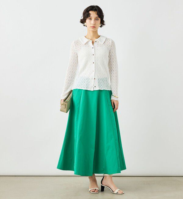 NOLLEY'S「ウォッシャブル襟付きレースカーディガン」|カーディガン|