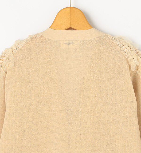 NOLLEY'S「《手洗い可能》チュールフリンジVネックカーディガン」|カーディガン|