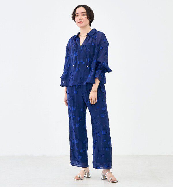 NOLLEY'S「《セットアップ対応》【KIRYU】 MIXウォッシャブルフラワー柄ジャガードパンツ」|その他|