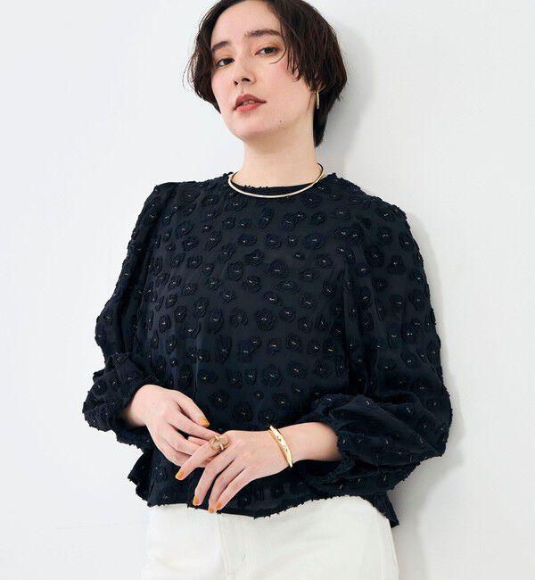 NOLLEY'S「【KIRYU】ウォッシャブル花柄ジャガードブラウス」|シャツ・ブラウス|