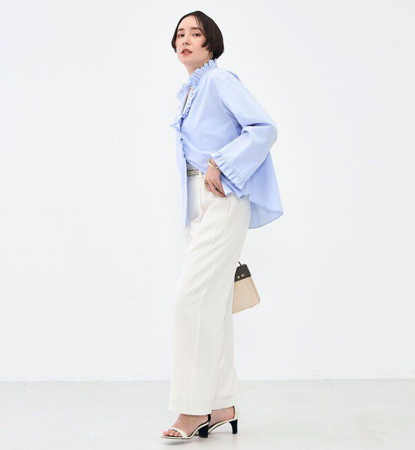 NOLLEY'S sophi「ウォッシャブルORGANICコットンフリルシャツブラウス」|シャツ・ブラウス|