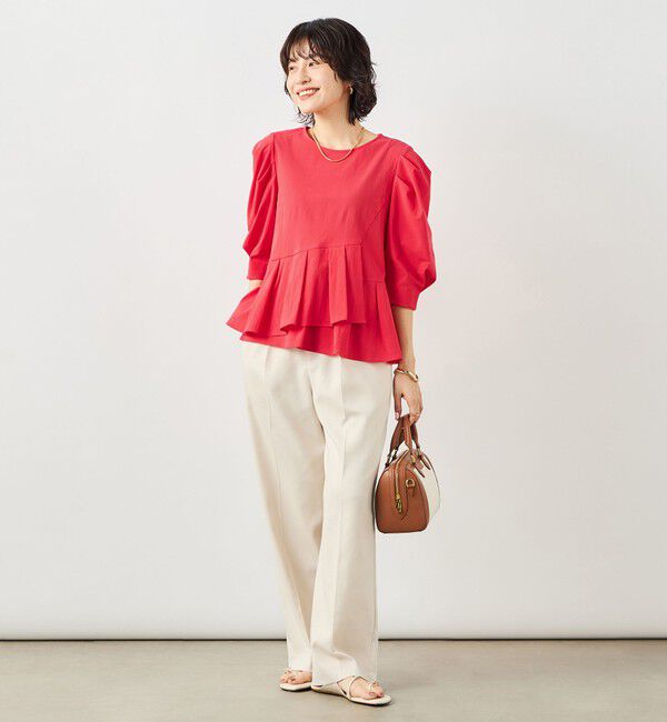 NOLLEY'S「ウォッシャブルサラドラトリコットペプラムブラウス」|シャツ・ブラウス|