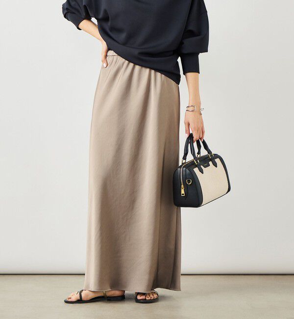 NOLLEY'S sophi「ウォッシャブルダブルサテンナロースカート」|フレア|