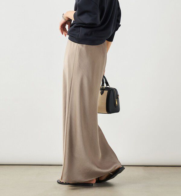 NOLLEY'S sophi「ウォッシャブルダブルサテンナロースカート」|フレア|
