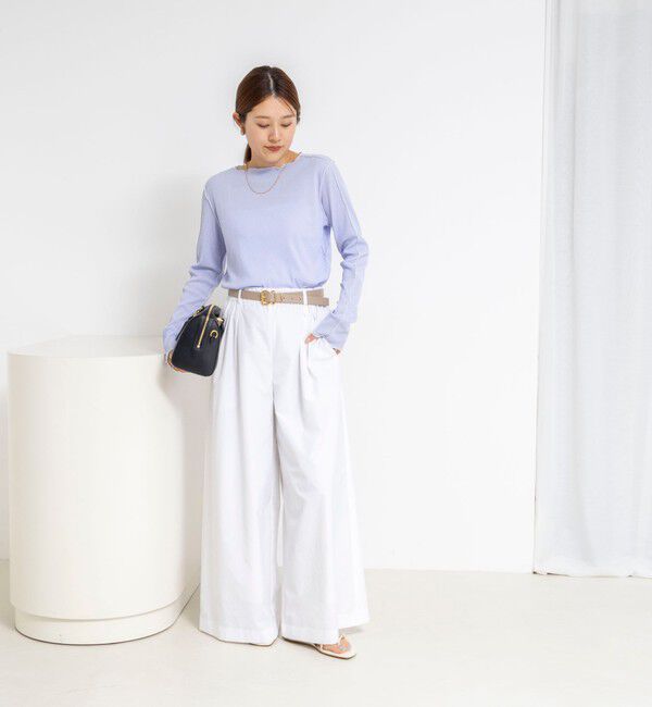 NOLLEY'S「ウォッシャブルドライテレコメロー配色プルオーバー」|Tシャツ・カットソー|