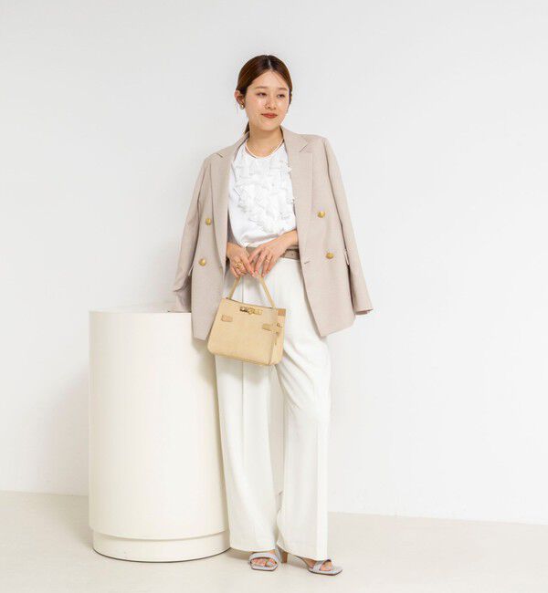 NOLLEY'S「ウォッシャブルオトナサテンラッフルブラウス」|シャツ・ブラウス|