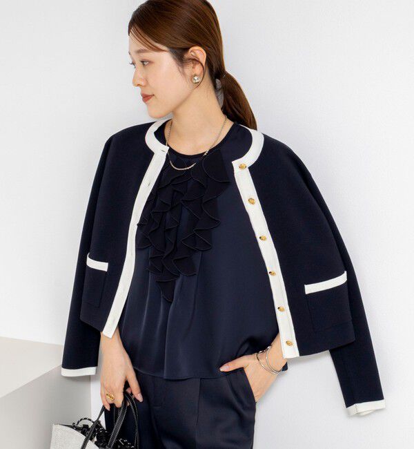 NOLLEY'S「ウォッシャブルオトナサテンラッフルブラウス」|シャツ・ブラウス|